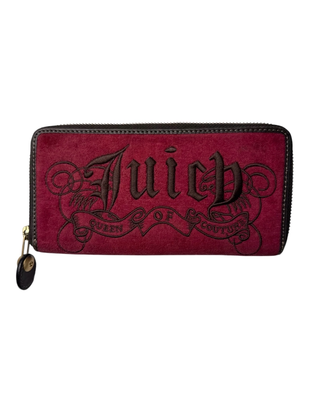Juicy Couture Burgundy Red Wallet w/ Brown Embroidered Logo